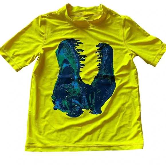 Carter’s T Rex neon yellow rash guard size 10 - Picture 1 of 3